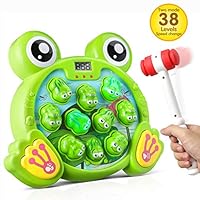 Bu-buildup Whack a Frog Activity Game, Early Development Toy with Light and Sound, Baby Interactive Fun Toy, Gift for Kids Age 3, 4, 5, 6, 7