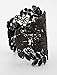 Filigree Vintage Adjustable Lace Wide Cuff Bracelets Bangles for Women Silver, Rose Gold, Gold or Black (Black)