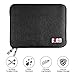 BUBM Waterproof Universal Cable Organizer Electronics Accessories Storage Bag for Cords,Flash Drive,USB,Phone Accessories,Power Bank, Compact Travel Gear Organizer (1 Layer, Black)
