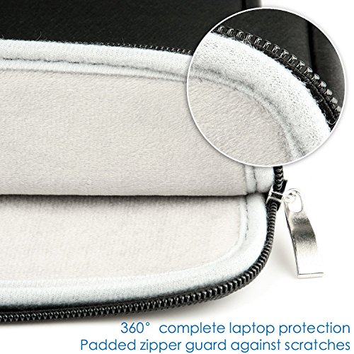 CCPK 14-15 inch Laptop Sleeve Case Cover Bag Compatible for Apple New 15.4" MacBook Pro with Touch Bar 2018 2017 2016 A1707 A1990 15.6" Dell Xps 15 14" Lenovo Ideapad 110 Waterproof PU Leather Black