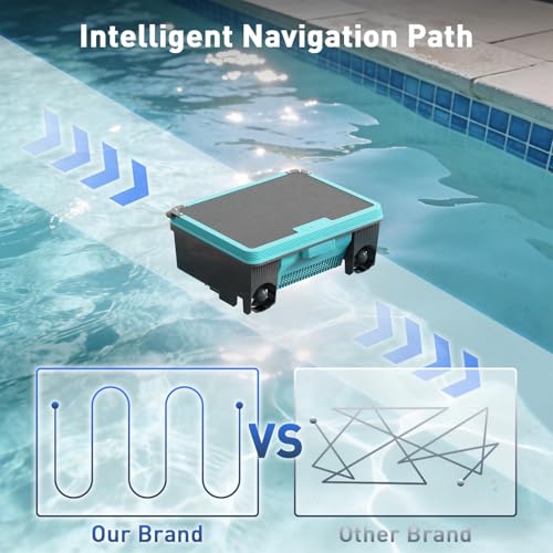 Solar Powered Pool Skimmer, Cordless Pool Cleaner, Robotic Pool Vacuum-H3 Overground Robotic Pool Skimmer Robot with AppSelf-Parking (App Support)