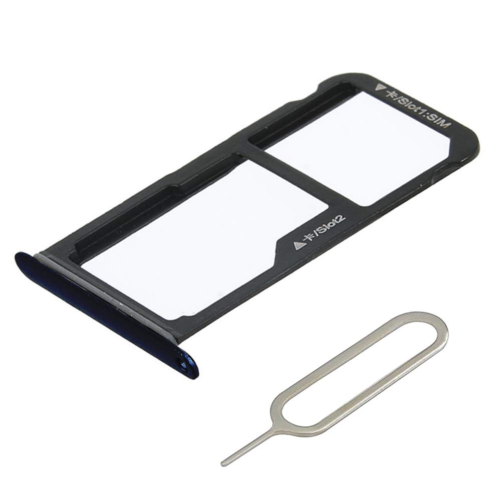 MMOBIEL DUAL SIM Card Slot Tray Holder Replacement Compatible with Huawei P smart 2019 - Incl. SIM Pin - Black