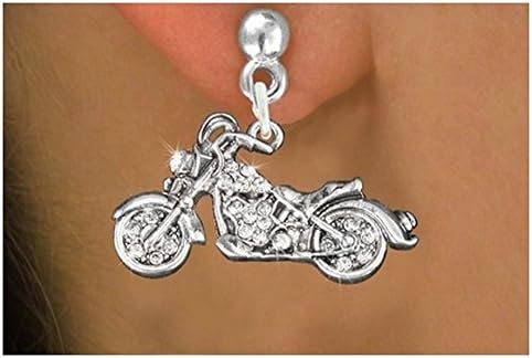 Crystal Motorcycle Charm Earrings