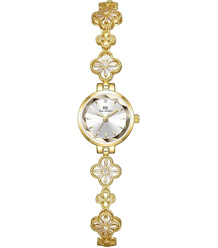 Women\'s Silver Hollow Four Leaf Grass Bracelet Chain Waterproof  Wrist Watch BESTKANG Luxury Ladies Hollow Four Leaf Grass Bracelet Chain  main image 4