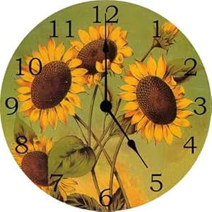 Amazon.com: Sunflower Wall Clock: Home & Kitchen