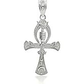 Claddagh Gold Egyptian Ankh Cross Eagle Eye of Horus pendant 925 Sterling Silver Parent