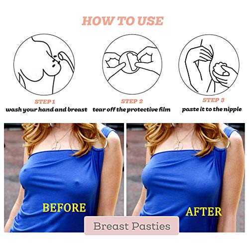 Nipple Covers Disposable Breast Pasties Adhesive Bra Petal for Women 6-Pair