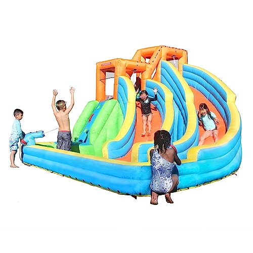 Sportspower Twin Peaks Splash and Slide with Water Cannons and Climbing