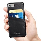 iPhone 7 Case, Benuo [Card Slot Vintage Series] [Genuine Leather] Soft Leather Case [2 Card Slots], Ultra Slim Leather Case Back Cover [Business Style] for Regular iPhone 7 /Special Edition(Black)