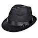 VBIGER Fedora Hats Bowler Hat Gangster Porkpie Derby Hats (Black)