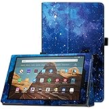 Famavala Folio Case Cover Compatible with 10.1" All-New Amazon Fire HD 10 Tablet (7th / 9th Generation, 2017/2019 Release) (BlueSky)