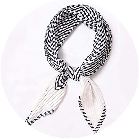 Original Scarfs for Women Lightweight Pleated Silk Scarf for Hair. Fashion Silk Bandana Headbands Square Neckerchief.