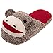 Brown Sock Monkey Women's Slippers 7-8
