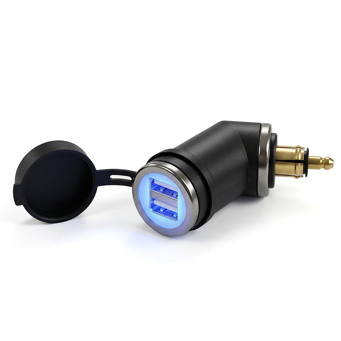 Cliff Top 4.6 Amp Motorcycle DIN (Hella) USB Charger, Compatible with BMW Motorcycles (Short Angled)