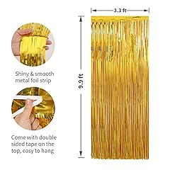 Crosize 2 Pack 3.3 x 9.9 ft Gold Foil Fringe