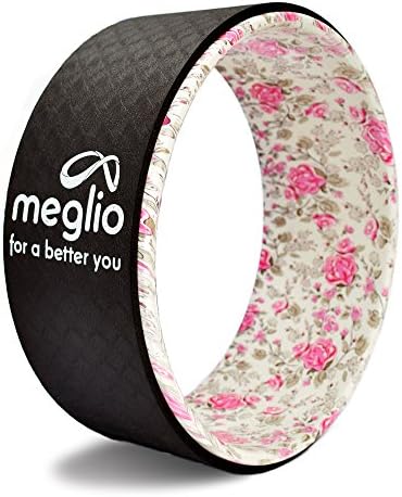 Meglio Yoga Wheel - Ideal for Pilates & Yoga Exercises to Improve Flexibility, Release Muscle Tension, Balance – Help to Relieve Pain and Stress for Back, Hips, Shoulders & Chest - Includes Exercise Guide