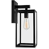 MAXvolador Outdoor Wall Lantern, Extra Large Exterior Waterproof Wall Sconce Light Fixture, Black Anti-Rust Mount Lighting, E