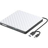 External DVD Drive USB 3.0 Type-C CD Burner Portable CD +/-RW Drive DVD Player for Laptop External CD Drive CD Reader Lecteur