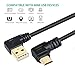 3Pcs Short USB Fast Charging Cable 90 Degrees Micro USB Cord Right Angle High Speed USB 2.0 Cable Charger Cord Data Charge Cable for Car Power Bank Android Cell Phone 6 Inch Black
