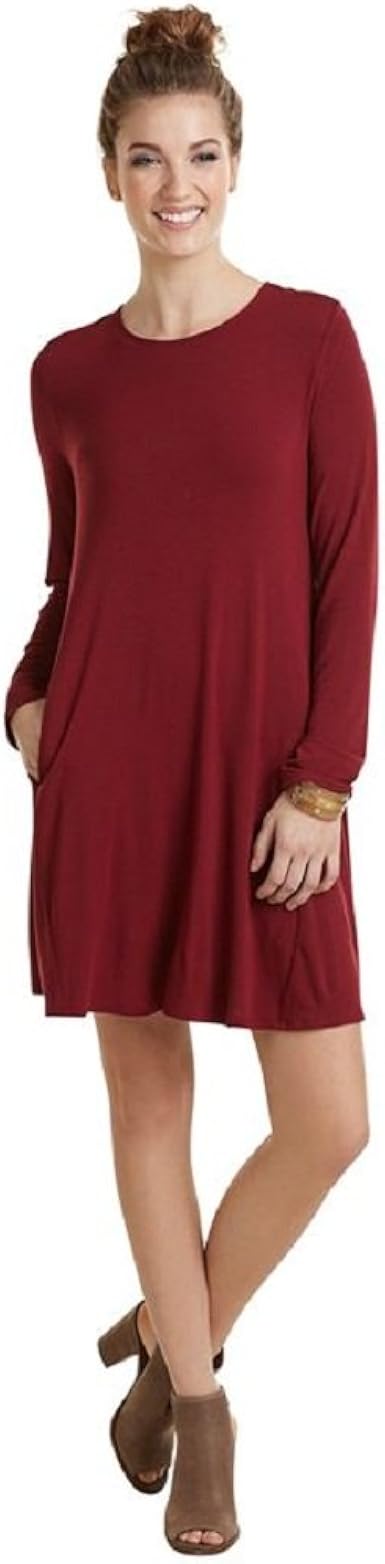 burgundy jersey dress