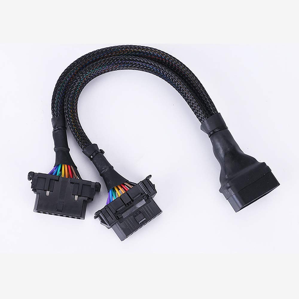 VOANZO OBD One Point Two Extension Cable OBD2 One to Two Car Conversion Line 16 Cores