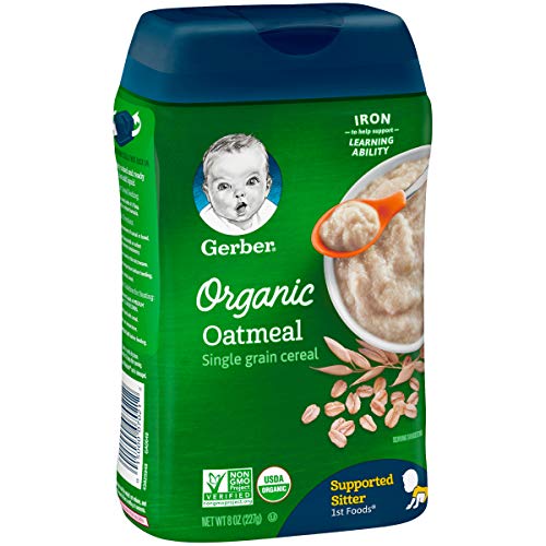 2 Gerber+Baby+Cereal+Organic+Oatmeal