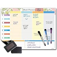 Vivi Velvet - Weekly Day/Family Planner Magnetic Dry Erase White Board - 16