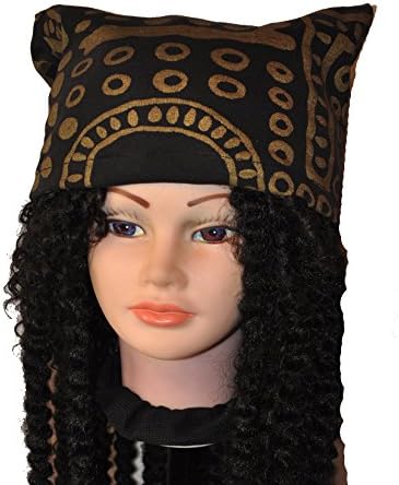 Hat/Cap For Locs, Braids and Twists - Black and Gold