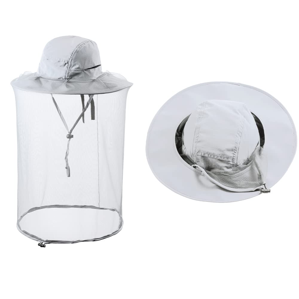 Mosquito net hat bug insect hats with netting Beekeeper beekeeping bee veil hat safari hiking Gardening mesh cap hood