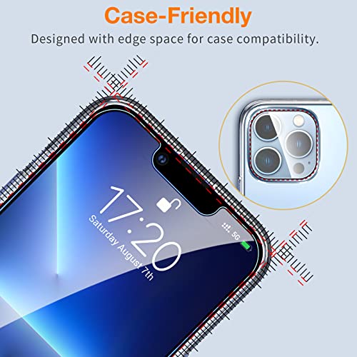 EGV [3+2 Pack] Screen Protector for iPhone 13 Pro 6.1 Inch with Camera Lens Protector, Tempered