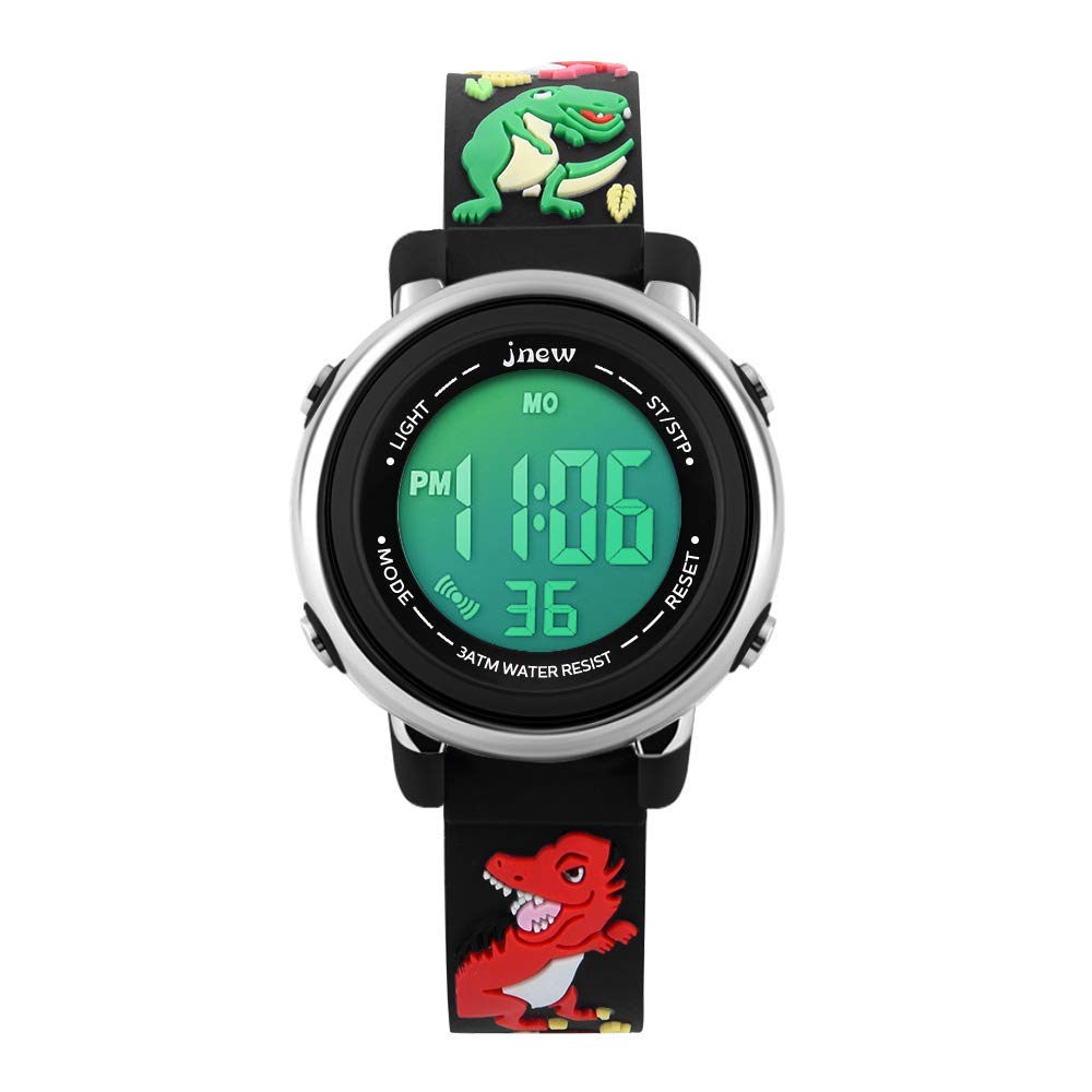 A ALPS Kids Watches,Boys Watches Ages 5-11 Sports Waterproof 3D Cute Cartoon Digital 7 Color Lights Wrist Watch for Kids Gifts