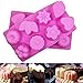3 Pcs Floral Leaf Silicone Molds, FineGood 8-Cavity Cake Chocolate Pudding Jelly Soap Muffin Trays for Kitchen Baking Decoration - Pink