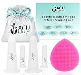 Face and Eye Cupping Massage Kit With Guidance by Therapist | Anti-Aging Face Lift Sessions That Works for Fine Lines, Wrinkles, Improves Collagen and Lymphatic Drainage by ACU Supply (Clear)