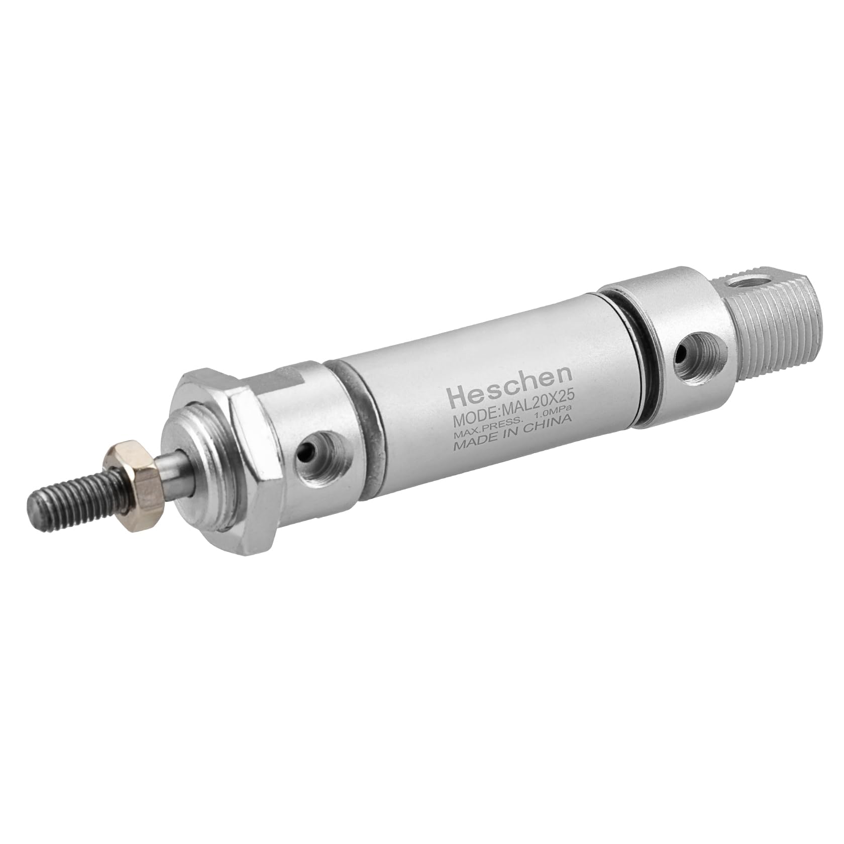 Heschen Pneumatic Slim Air Cylinder MAL 20-25 PT1/8 Port 20mm Bore 25mm Stroke Double Acting