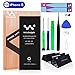 WallyGadgets iPhone 6 Battery Replacement Kit with Complete Repair Tools,Adhesive Tape,Tempered Glass Screen Protector and Instructions - 1810mAh 0 Cycle - 24 Month Warranty
