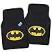 Gotham City Gray Silver Batman Logo on Black Car Seat Covers & Plush Carpet Leather Trim Floor Mats Marvel Comics Auto Interior Kit - 15pc Seat Covers Steering Wheel Shoulder Pads