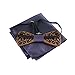 Amzchoice Classic Handmade Mens Wood Bow Tie with Matching Pocket Square Sets (2)