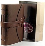 Luxury Leather Bound 5x7 Journal 100% Cotton Handcrafted Paper A5 Brown in Gift Box
