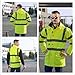 High Visibility Safety Reflective Jacket 7-in-1 Waterproof Work Coat Class 3 High Visibility Hoodie with Detachable Hook(XL)