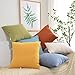 Kevin Textile Decor Soft Solid Velvet Toss Throw Pillow Cover Fashion Striped Decorative Pillow Case Handmade Cushion Cover for Couch, 20x20 inches, 2 Pieces, Primrose Yellow