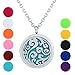 GerTong Essential Oil Diffuser Necklace, Hypo-Allergenic Premium 316L Stainless Steel Aromatherapy Diffuser Locket Pendant Set with 11 Color Refill Pads (Cloud)