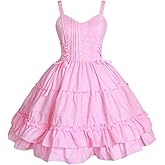 Women Sweet Cute Lolita Dress Classic Sleeveless Puffy Goth Lolita Dresses Anime Maid Halloween Cosplay Costume