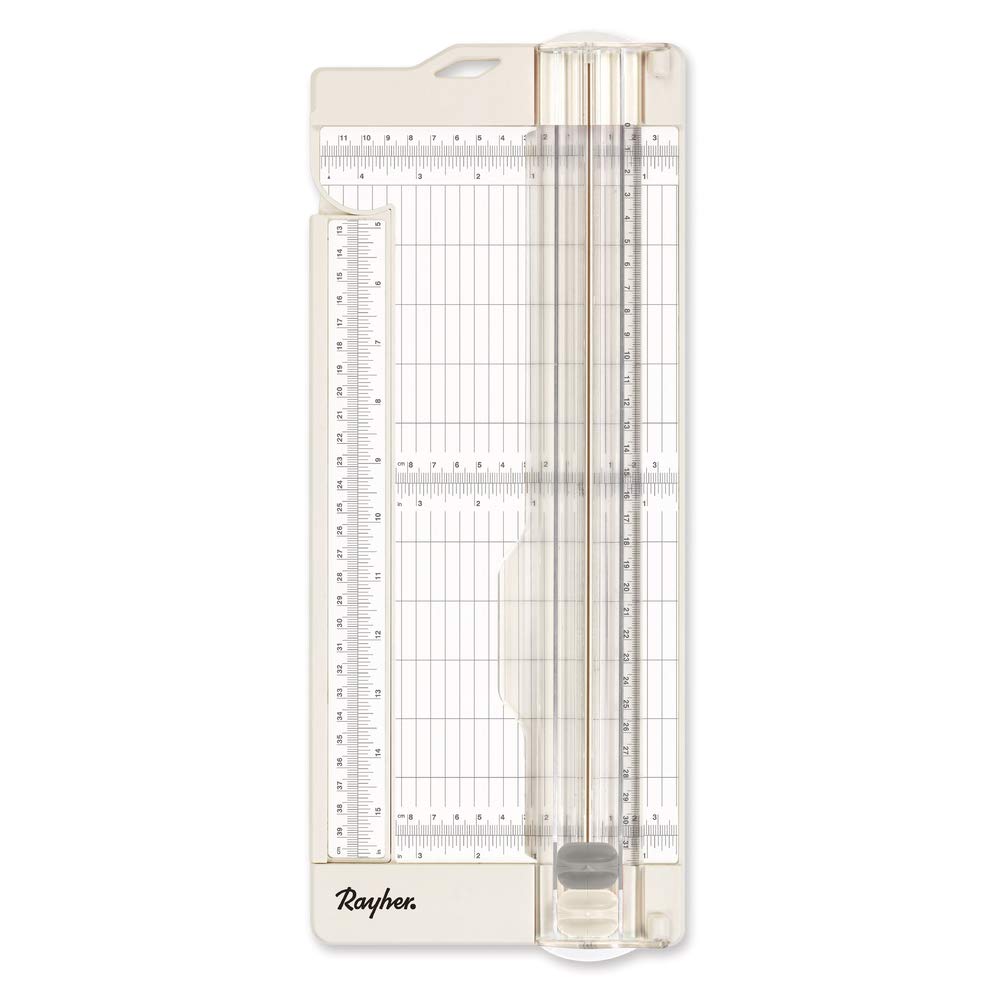 Rayher 50046000 Paper Trimmer and Scoring Board in One, Portable Paper Cutter for Cardmaking, Scrapbooking and Papercrafts