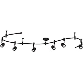 Catalina Lighting 96" 6-Light Integrated LED Flex Track Spotlight Ceiling Light, Oil Rubbed Bronze, for Kitchen, Living Room,
