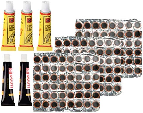 IYSHOUGONG 8 Pcs/Set Bicycle Tire Patch Not Self-Adhesive Motor Bike Tyre Tire Inner Tube Puncture Rubber Patches with Bicycle Tire Repair Glue