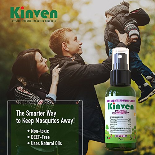 Kinven Mosquito Repellent Spray for Kids & Adults, Safe, Non-Toxic, DEET-Free, Long-Lasting Anti-Mosquito Bite Protection, with Natural Oils, 2oz - Thumbnail 2