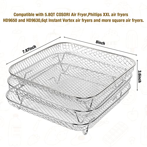 8 inch Air Fryer Rack for Instant Vortex Air Fryer, Philips,COSORI Air