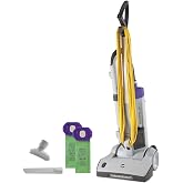 ProTeam ProGen 15 Single Motor Commercial Upright Vacuum with ProLevel HEPA Media Filtration and Onboard Tools, Tool Free Declogging Features, CRI Silver, 15 Inch Cleaning Path, 50 Foot Cord (15 Inch)