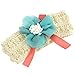 DZT1968(TM)Baby Girl Newest Elastic Turban Headband Head Wrap Knitted Hair Band With Flower (A)