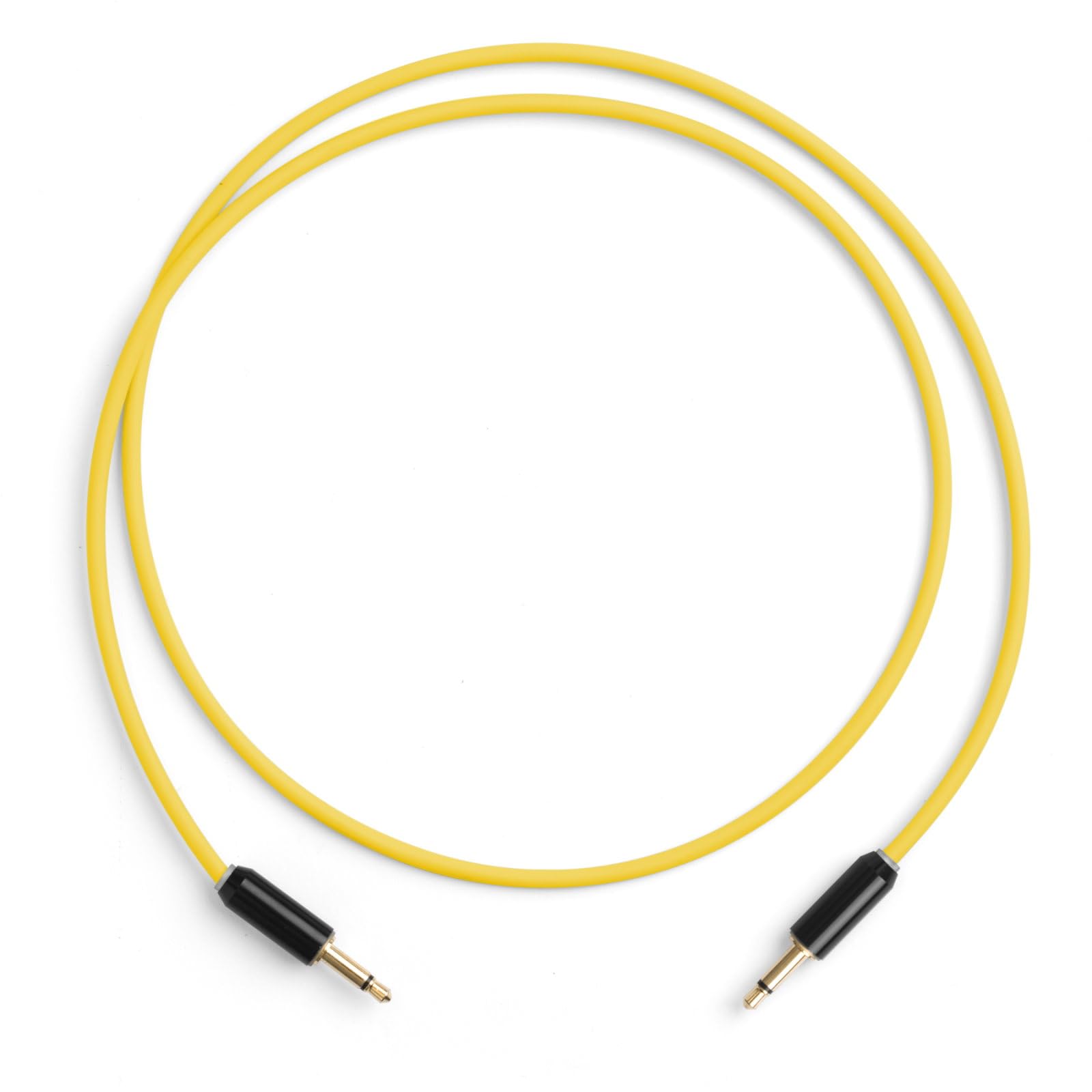 MyVolts Candycords Halo LED patch cables 2-pack, straight mini mono jack to straight mini mono jack, 50cm, Pineapple Yellow
